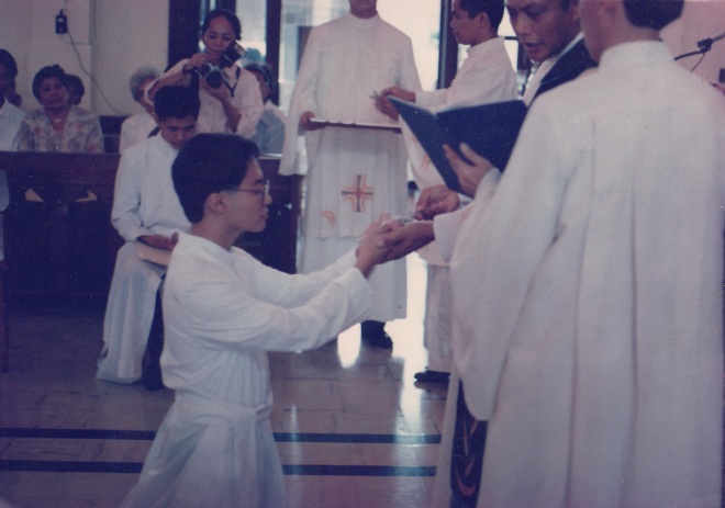My first and perpetual vows at Sacred Heart Novitiate, 31 May 1991. 